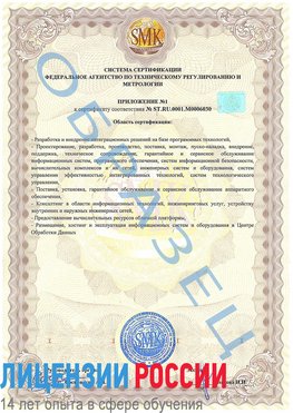 Образец сертификата соответствия (приложение) Гремячинск Сертификат ISO 27001